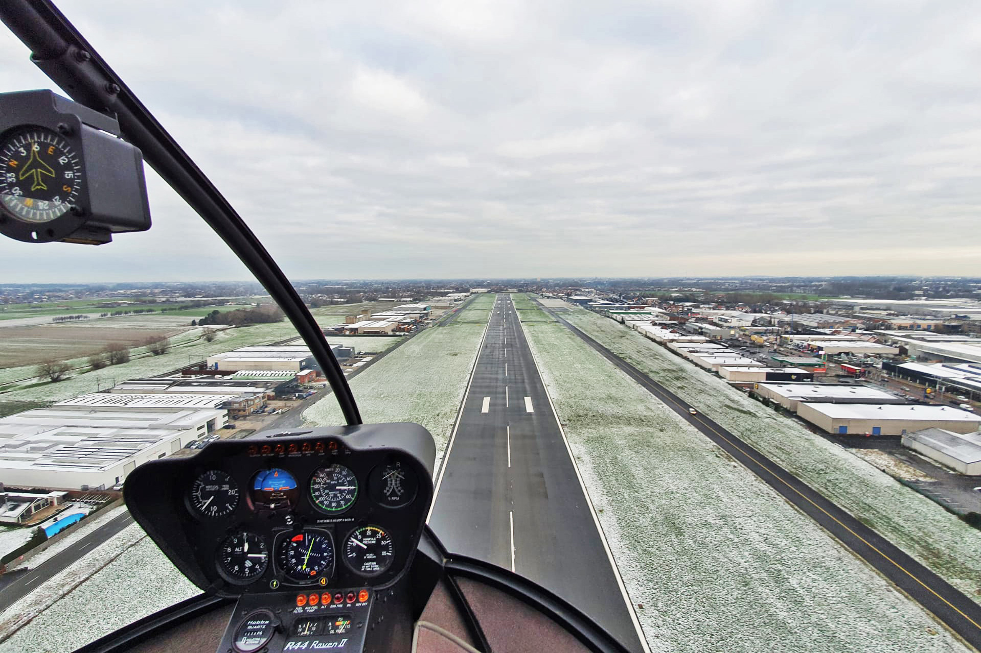 helikoptervlucht sneeuw